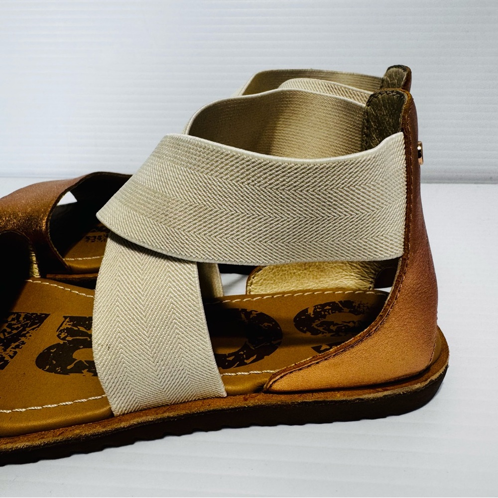 Sorel Ella Metallic Gold and Cream Sandals Size 7 - Picture 4 of 14